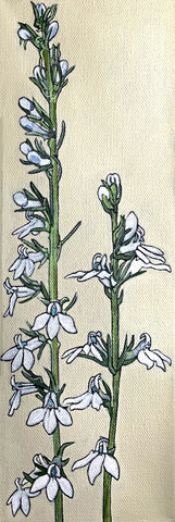 Painting of Pale-Spike Lobelia (part of a triptych) by Frances Coates - Cottage Curator - Sperryville VA